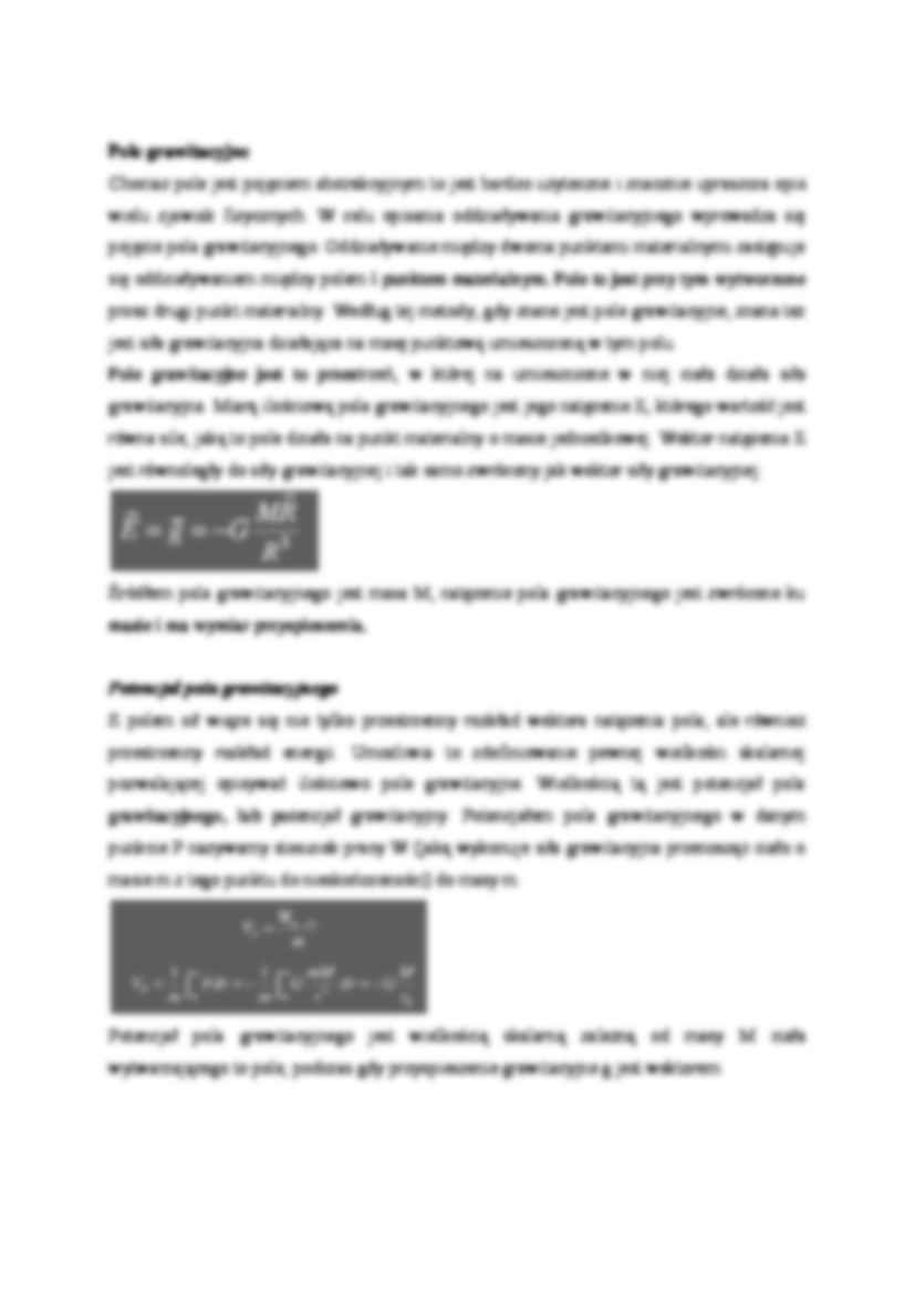 Grawitacja i pole grawitacyjne- opracowanie - strona 2