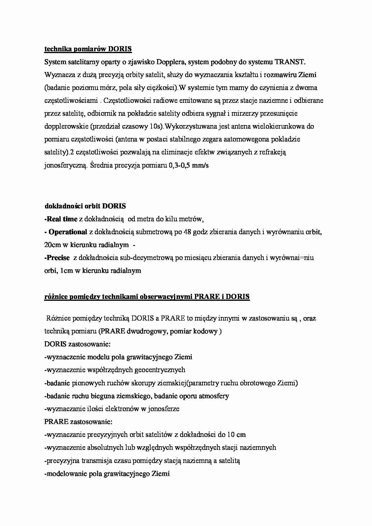 DORIS i PHARE- opracowanie - strona 1