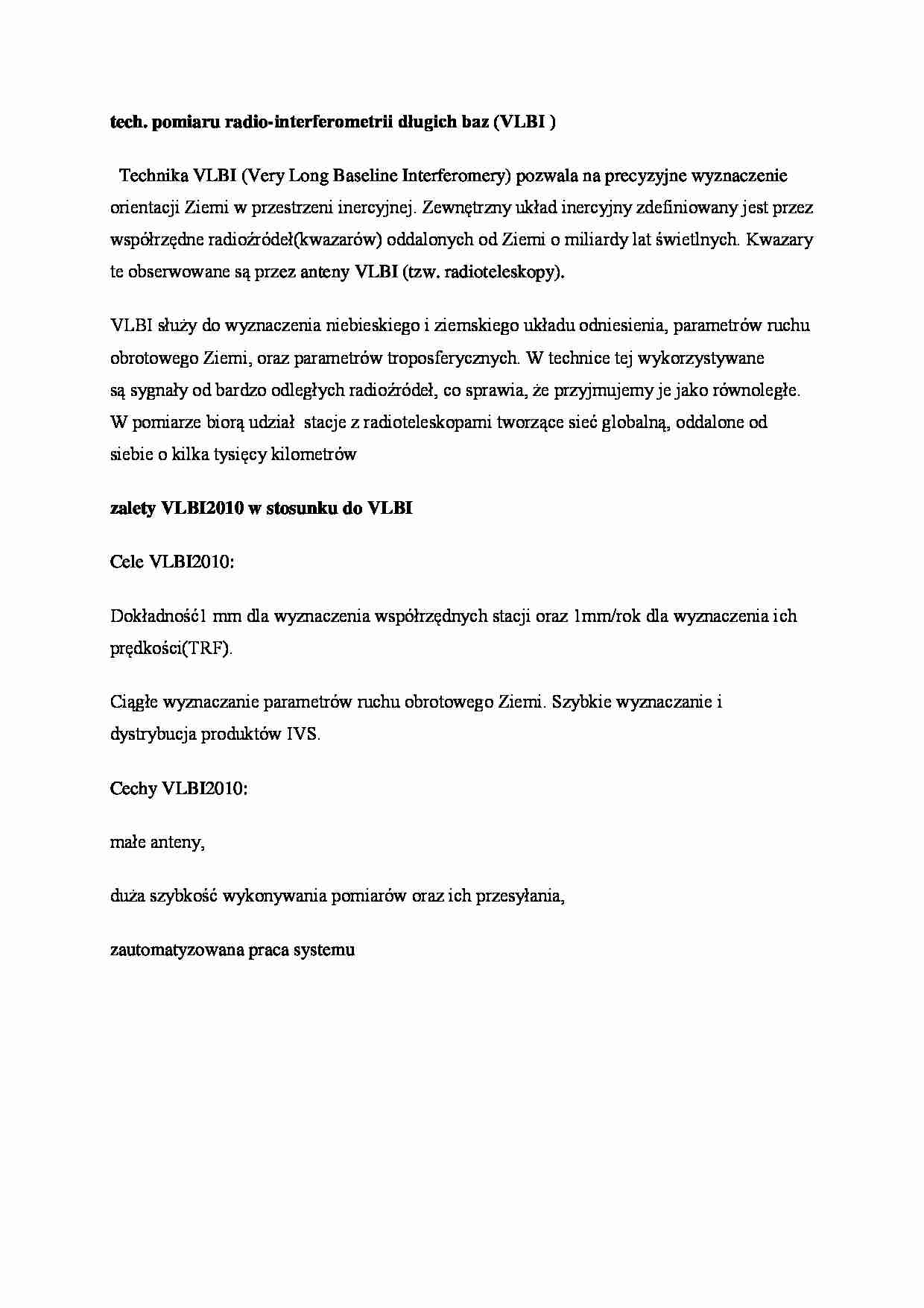 VLBI- opracowanie - strona 1