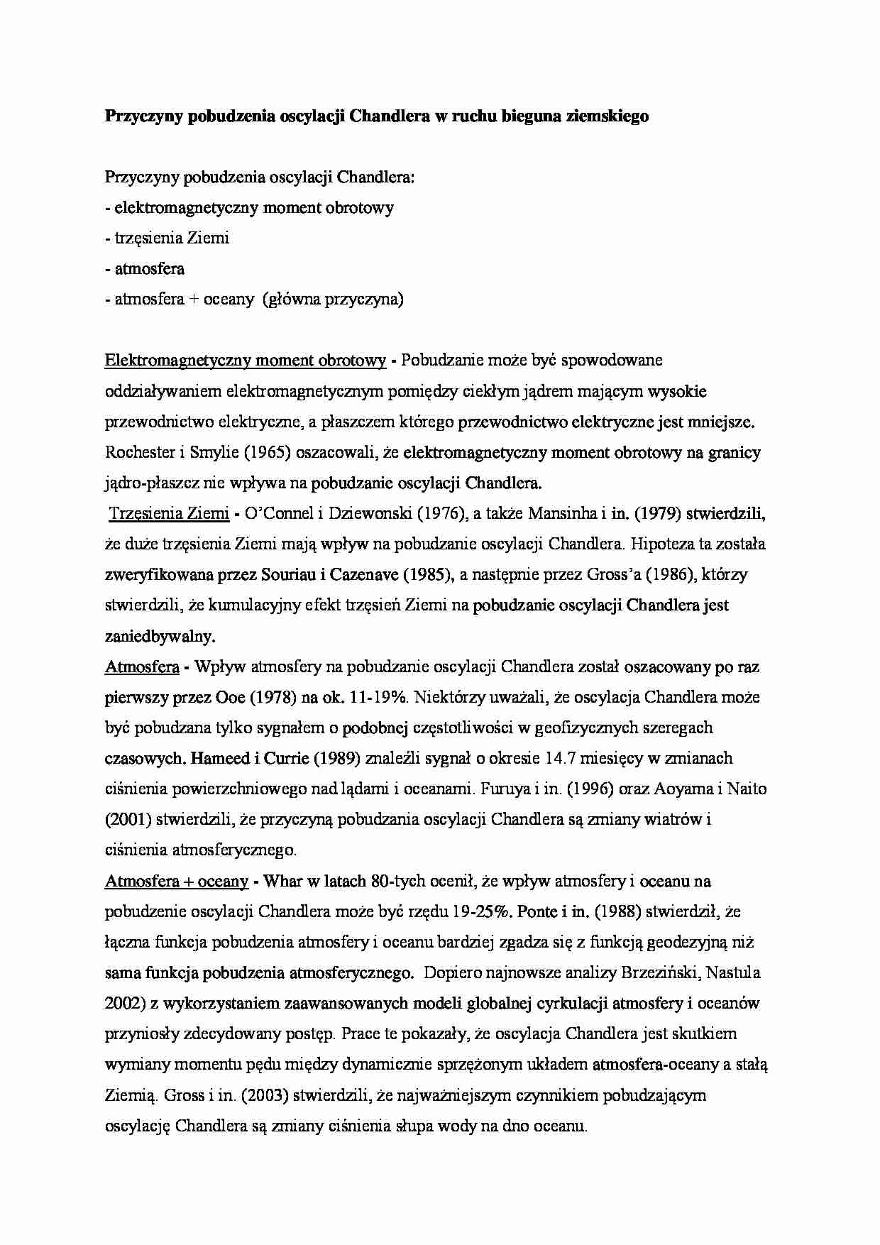 Oscylacja Chandlera- opracowanie - strona 1