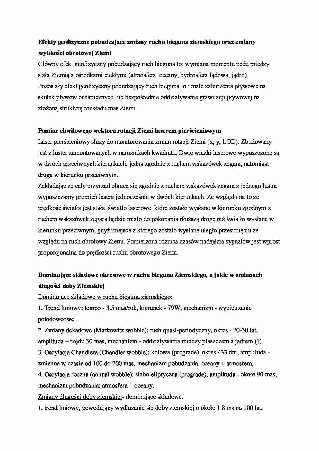 Ruch bieguna ziemskiego- opracowanie - strona 1