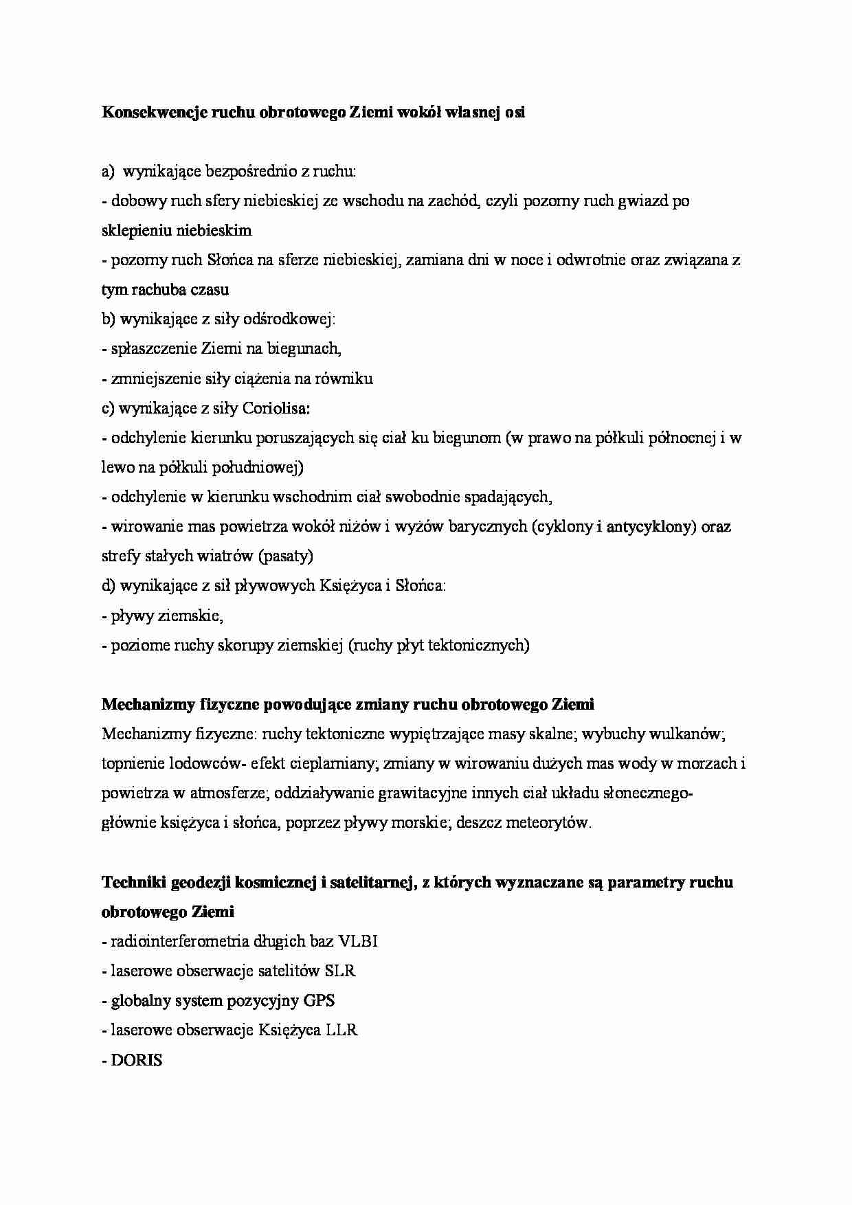 Ruch obrotowy Ziemi- opracowanie - strona 1