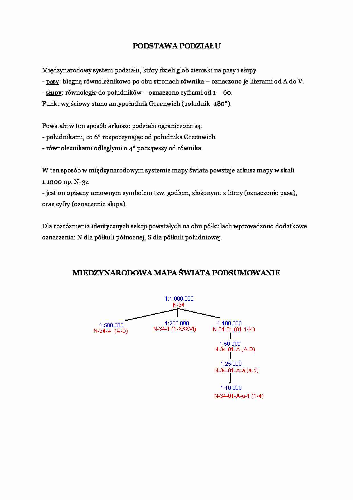 Podział globu na pasy i słupy- opracowanie - strona 1