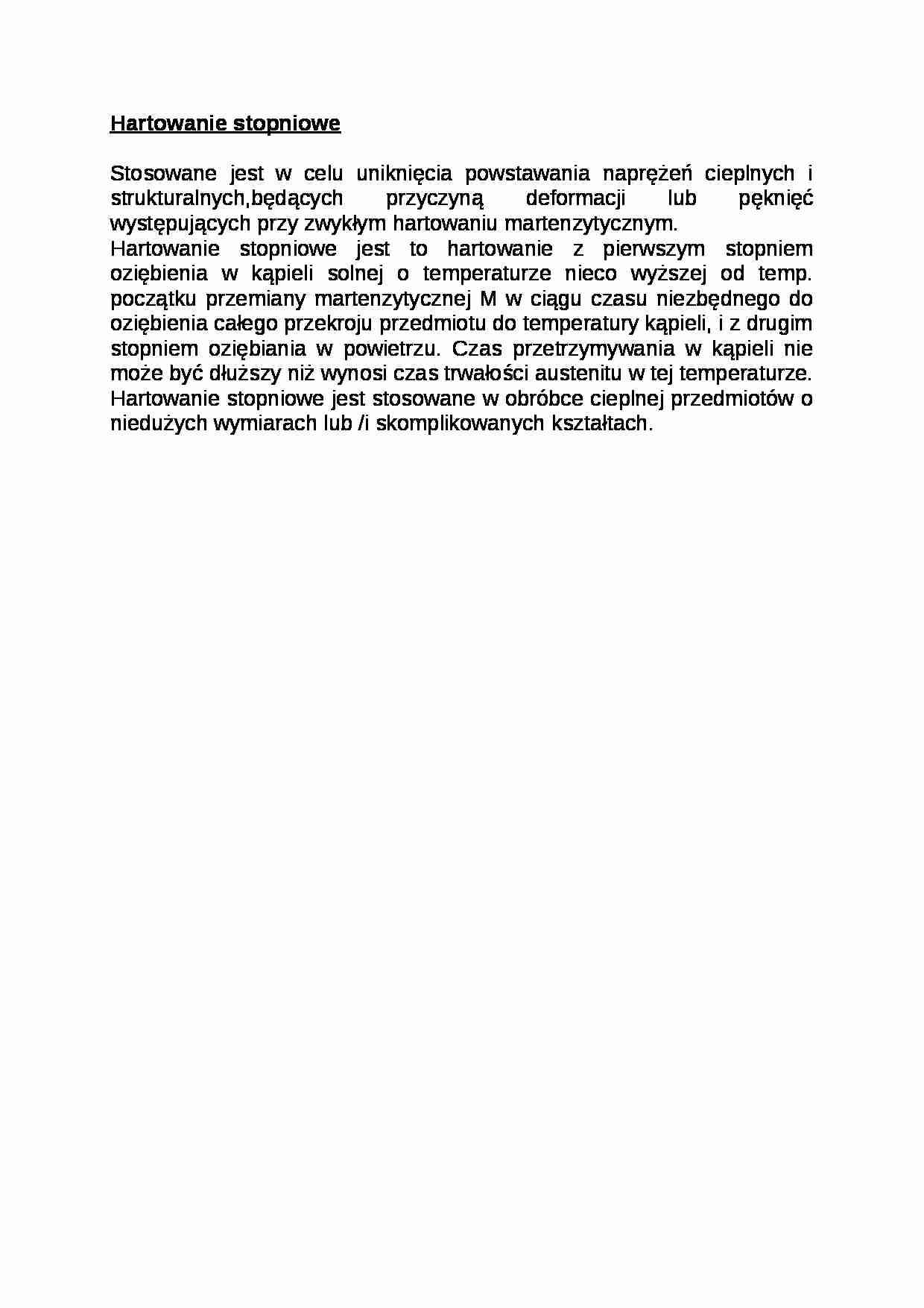 Hartowanie stopniowe - opracowanie - strona 1