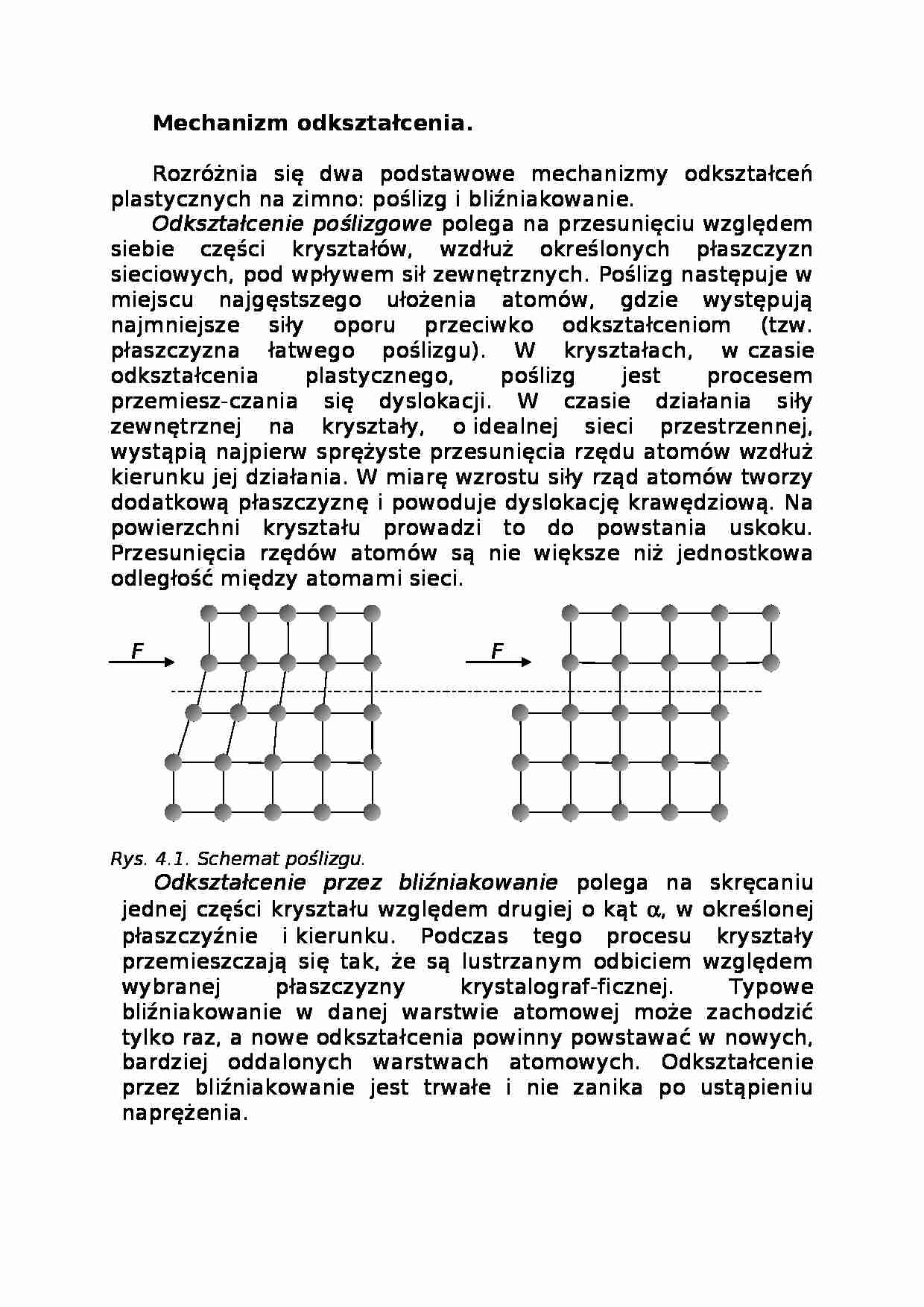Mechanizm odkształcenia - wykład - strona 1