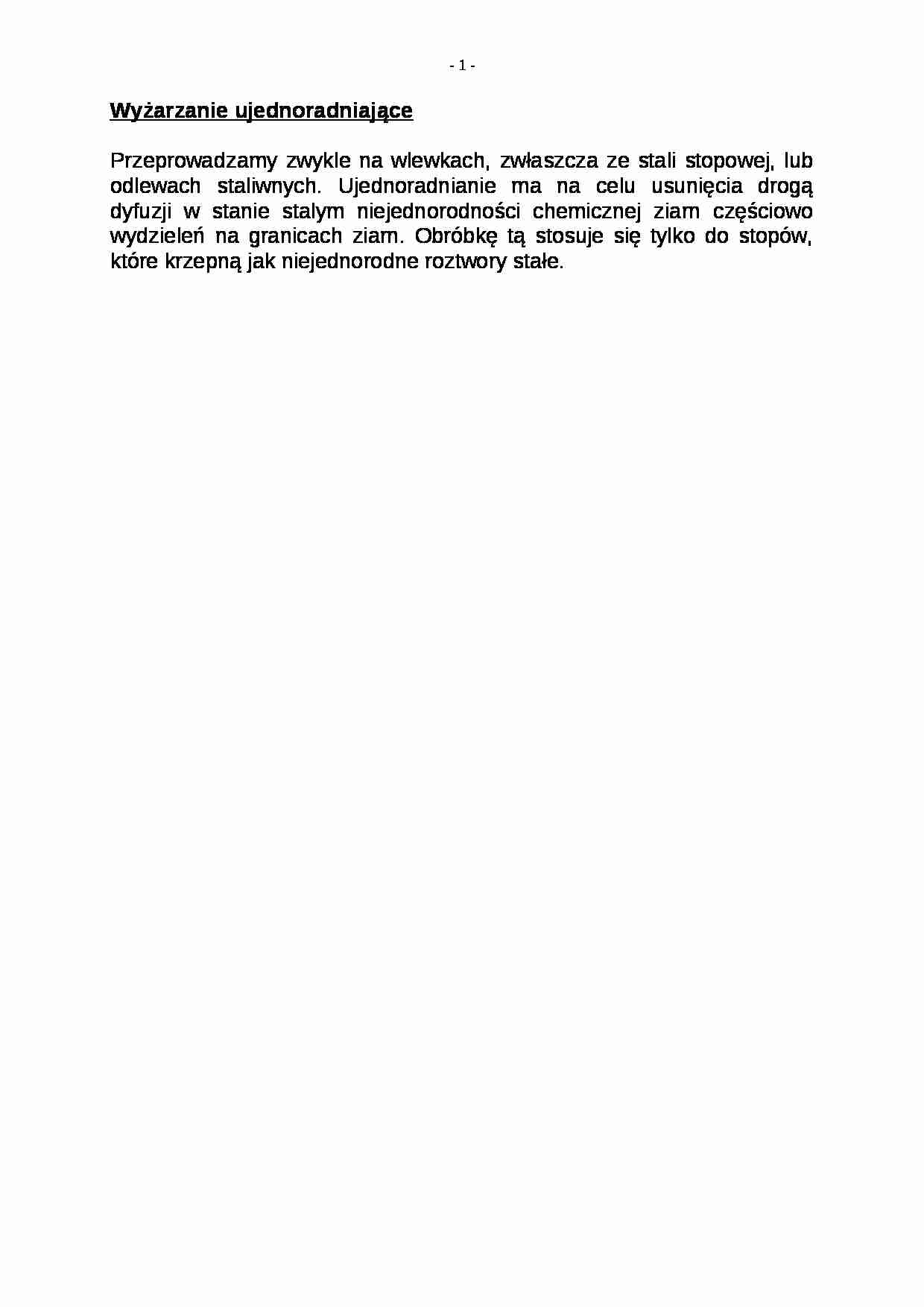 Wyżarzanie ujednoradniające - wykład - strona 1