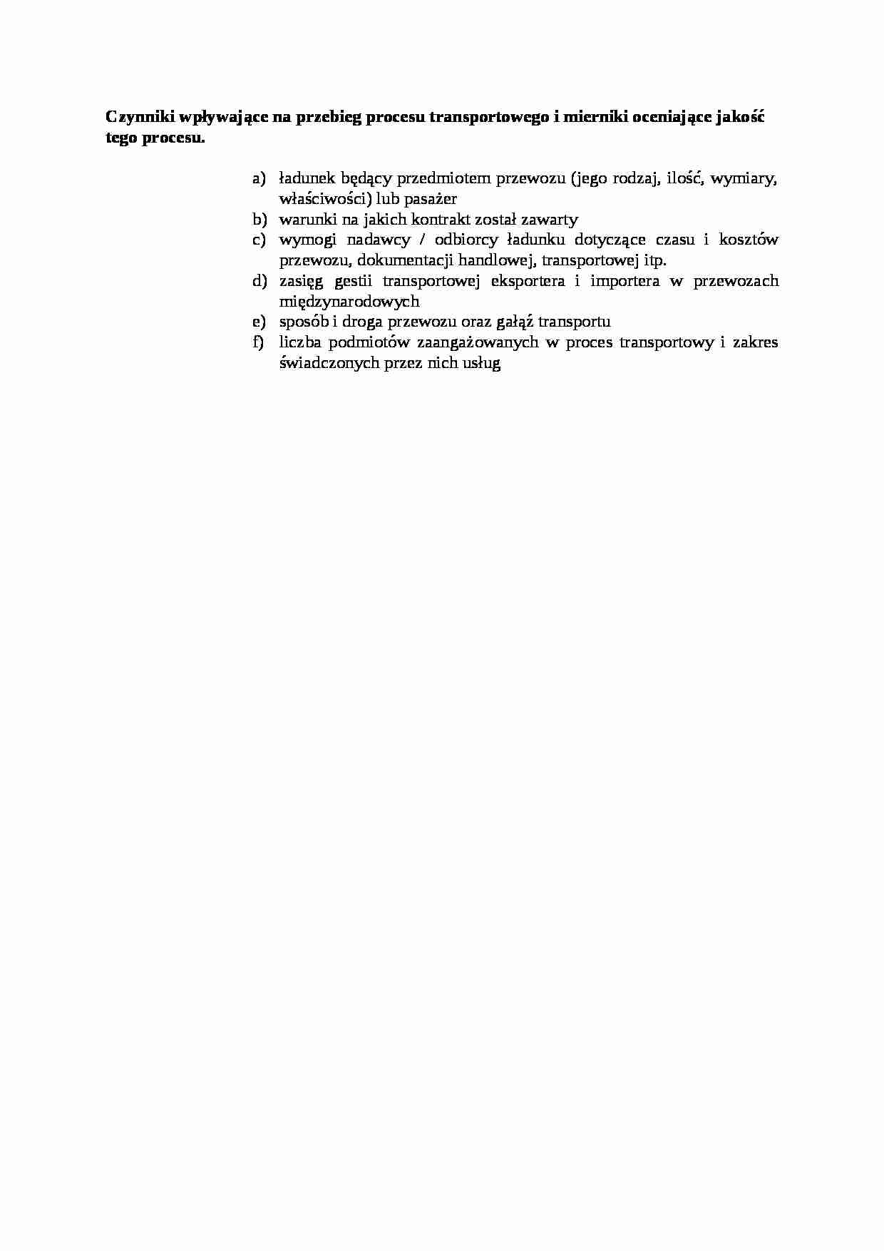 Przebieg procesu transportowego - wykład - strona 1