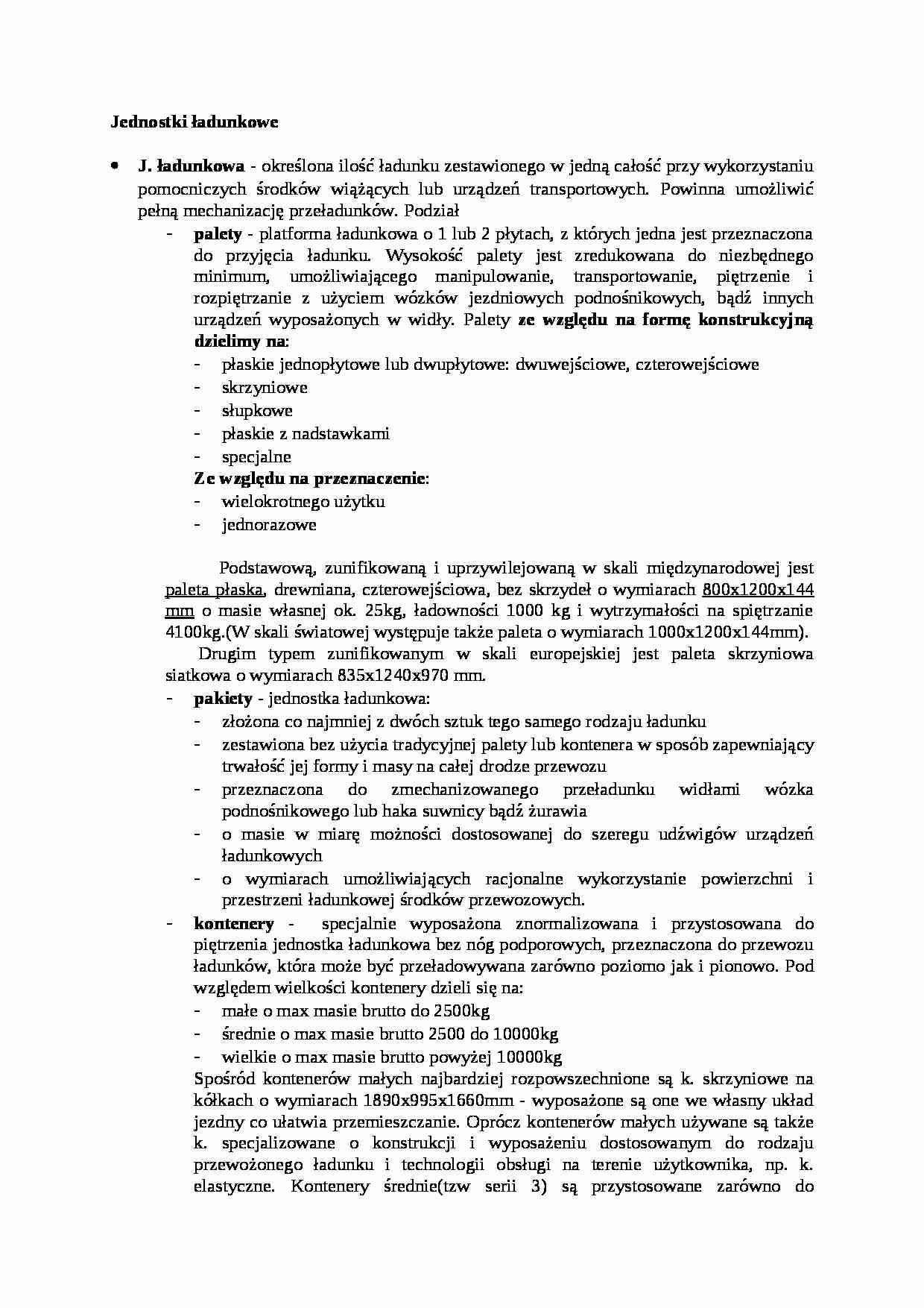 Jednostki ładunkowe - wykład - strona 1