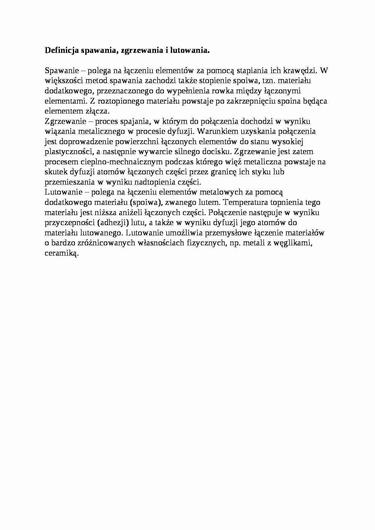 Definicja spawania - wykład - strona 1