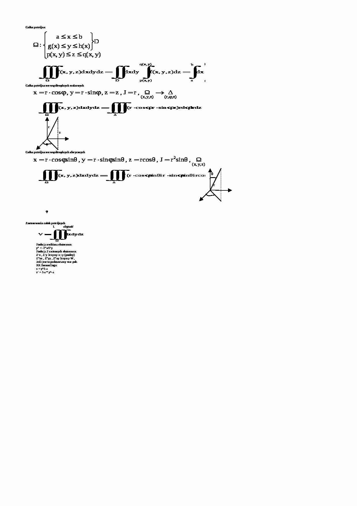 Całka potrójna - wykład - strona 1
