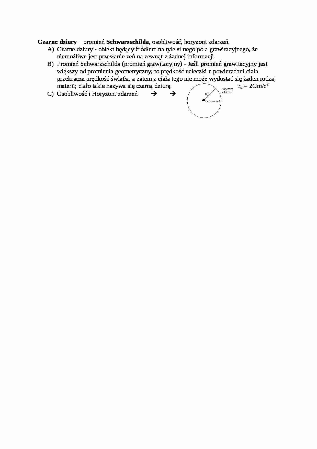 Czarne dziury - opracowanie - strona 1