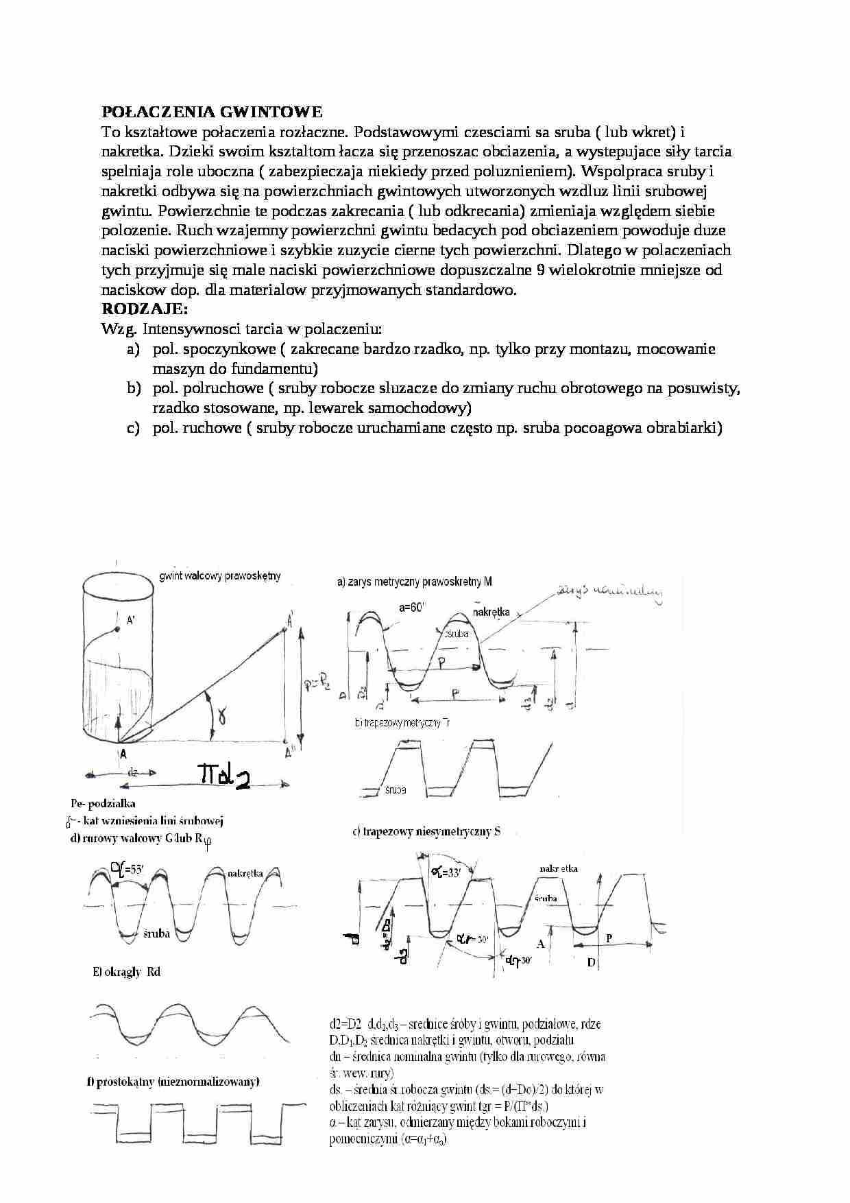 Połączenia gwintowe - wykład - strona 1