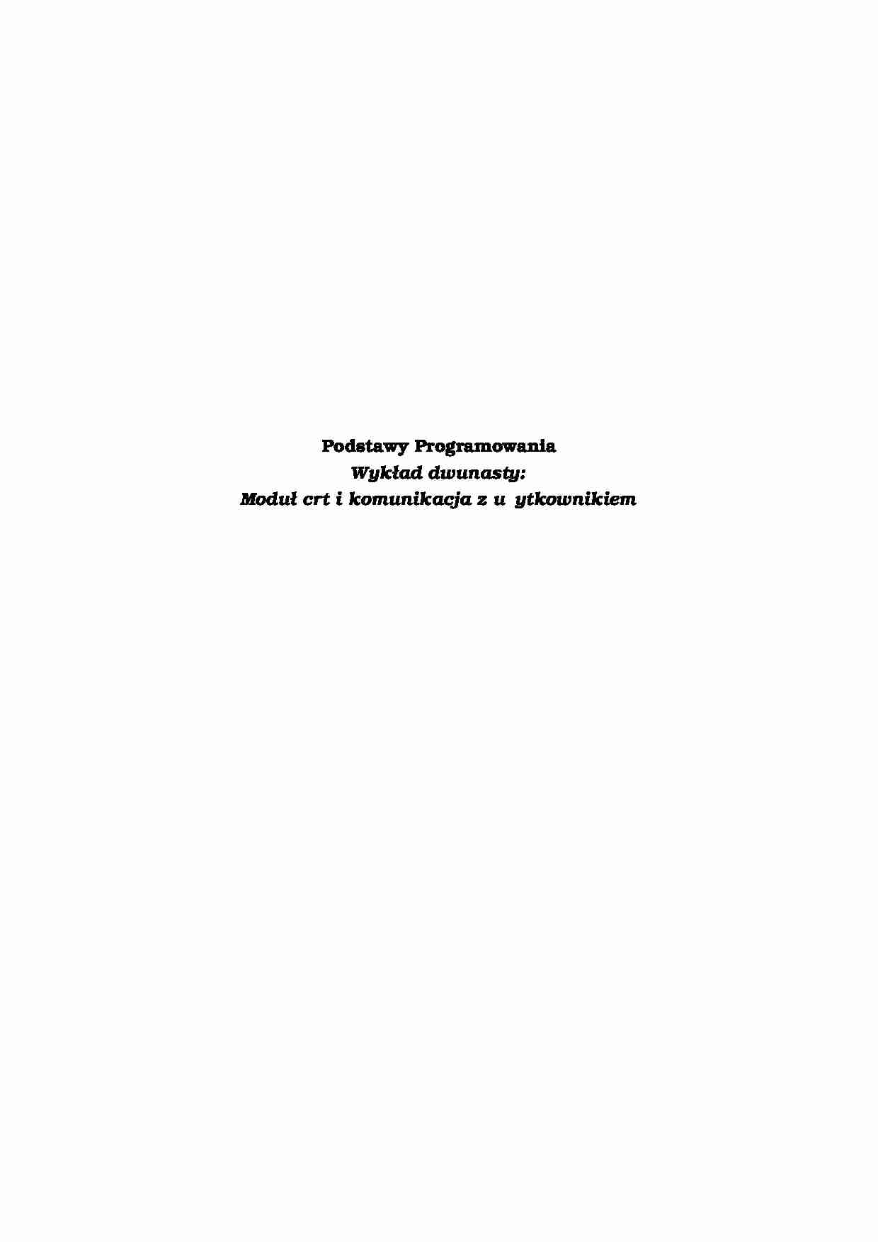 Wykład 12 - strona 1