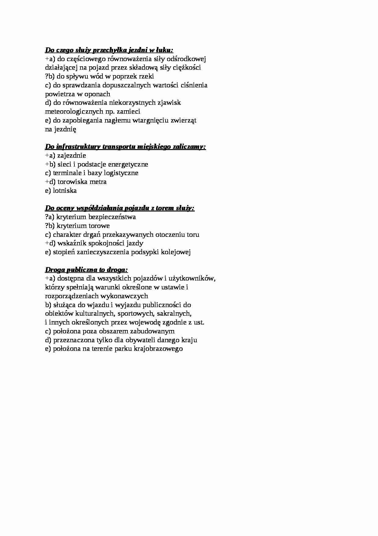 Infrastruktura transportu - test - Droga publiczna - strona 1