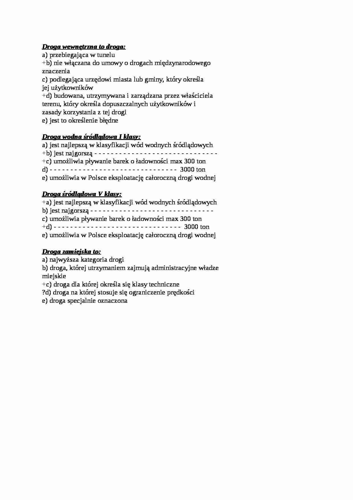 Test z infrastruktury transportu - strona 1