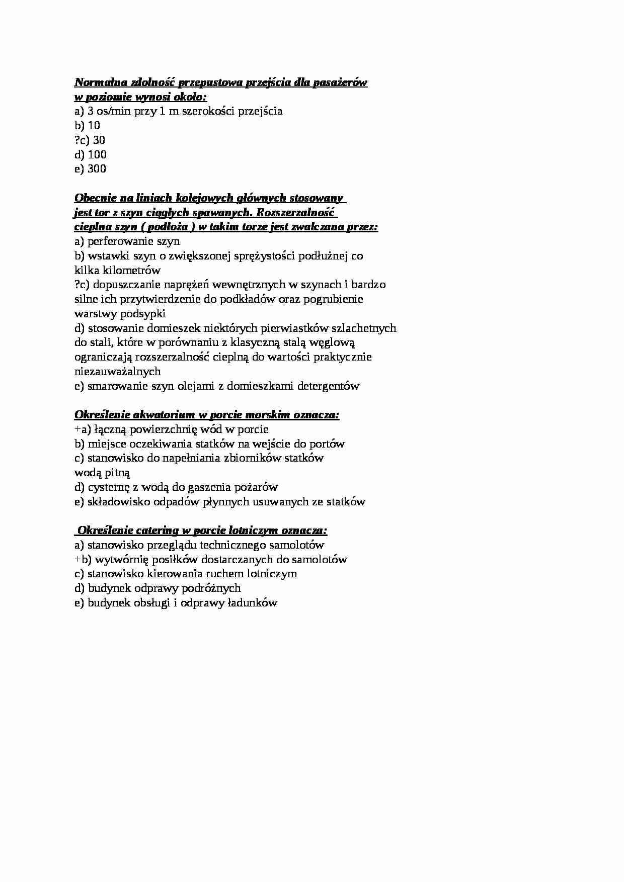 Infrastruktura transportu - test  - Rozszerzalność cieplna - strona 1