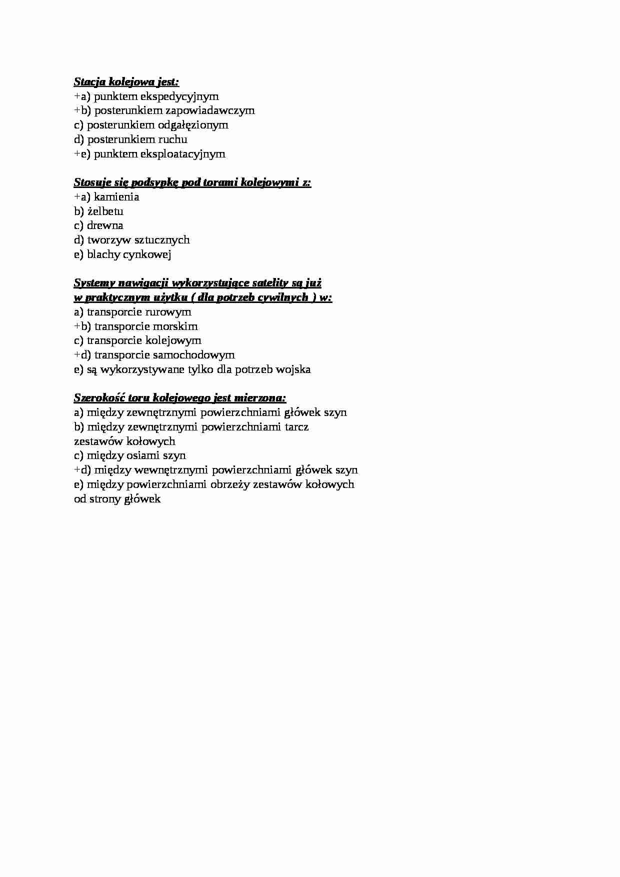 Infrastruktura transportu - test - Stacja kolejowa - strona 1