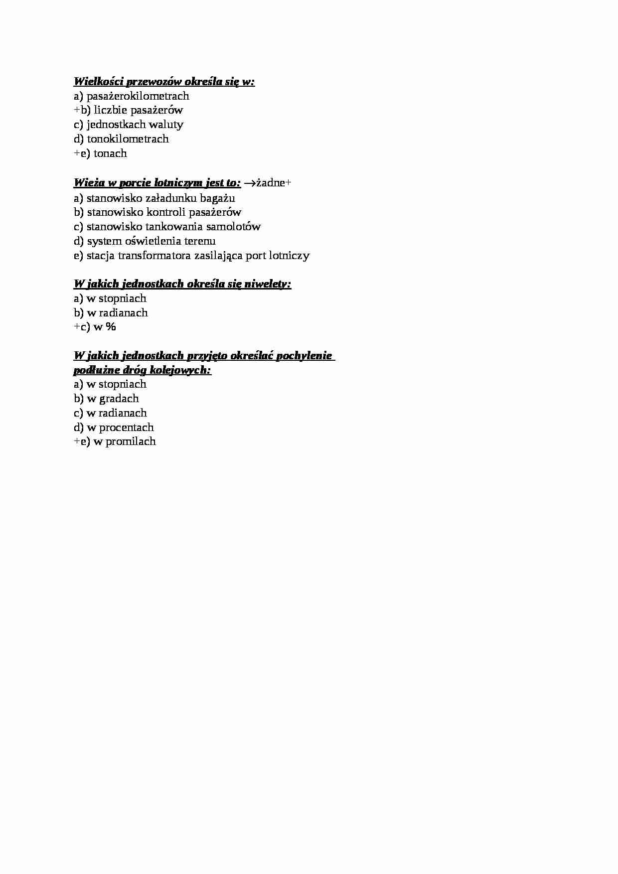 Infrastruktura transportu - test - Drogi kolejowe - strona 1