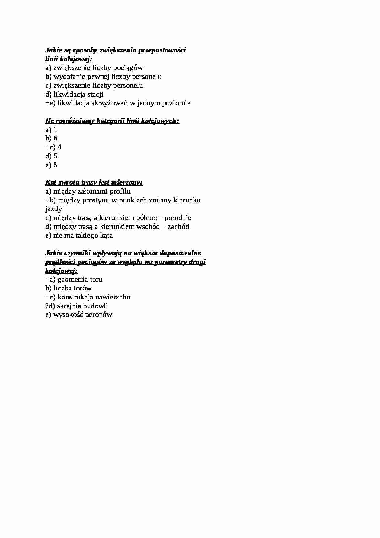 Infrastruktura transportu - test - Droga kolejowa - strona 1