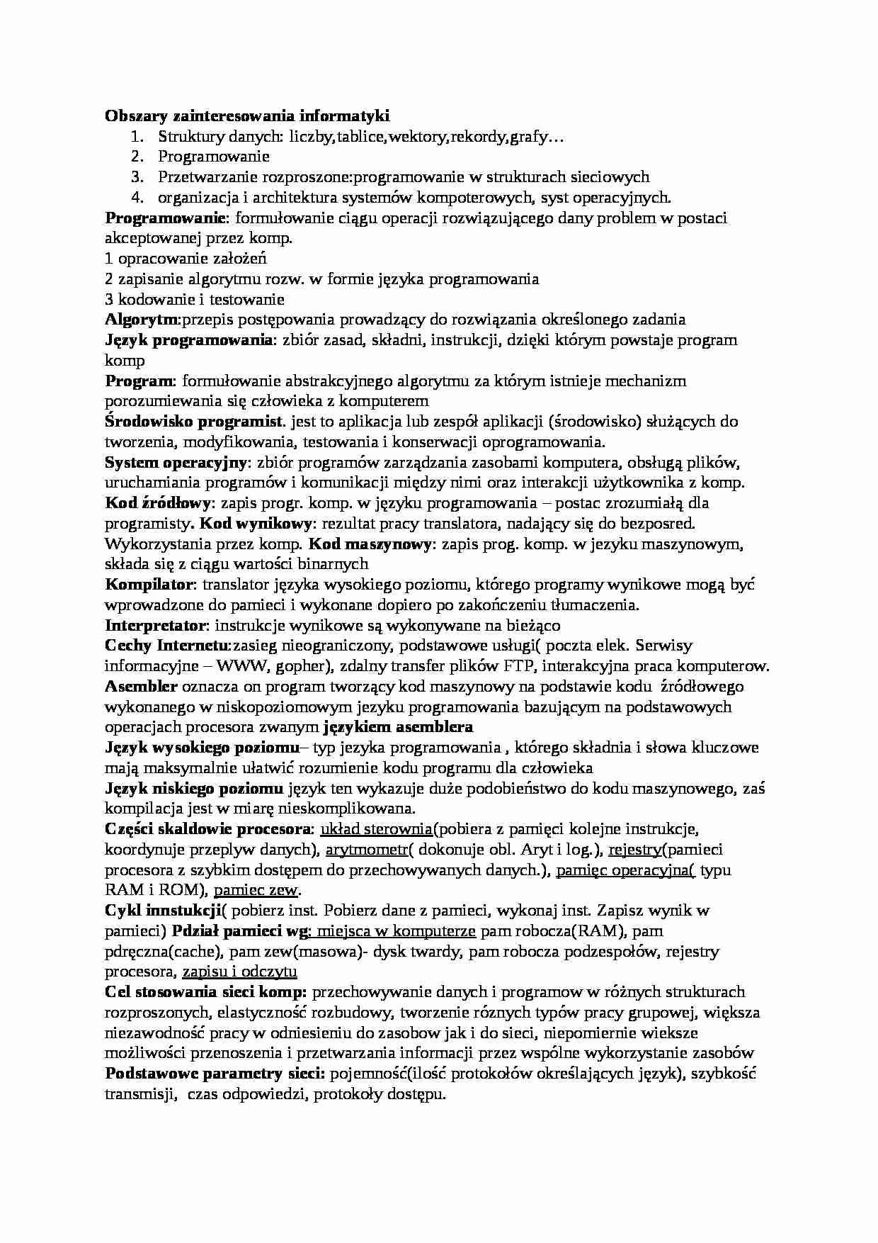 Technologia informacyjna - wykład - strona 1