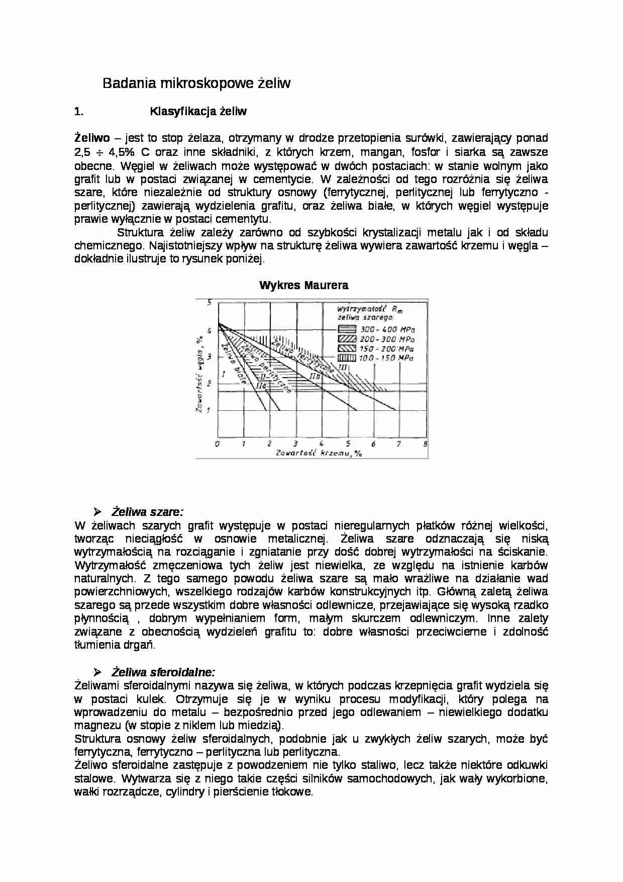 Badania mikroskopowe żeliw - wykład - strona 1