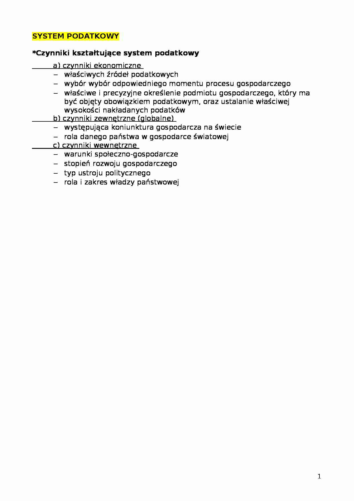 SYSTEM PODATKOWY - strona 1