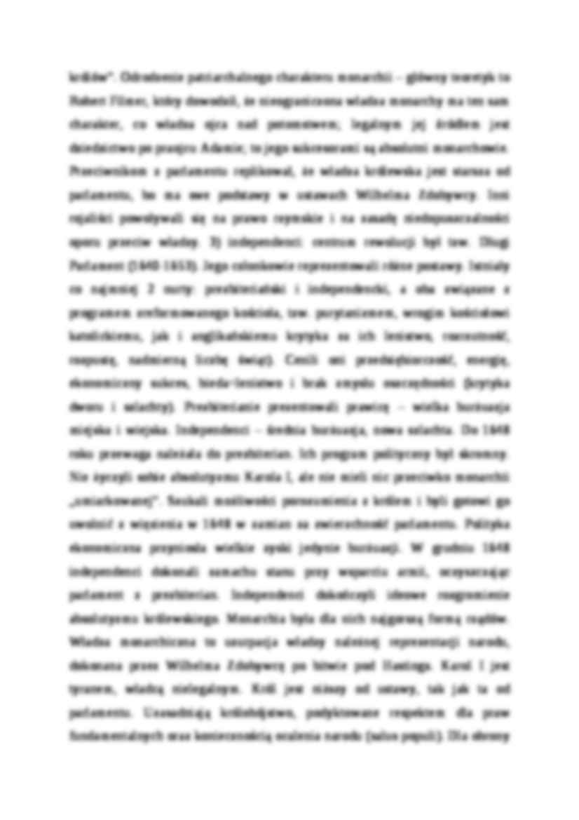 Myśl polityczna w Anglii w epoce Rewolucji Angielskiej w Restauracji Stuartów - strona 2