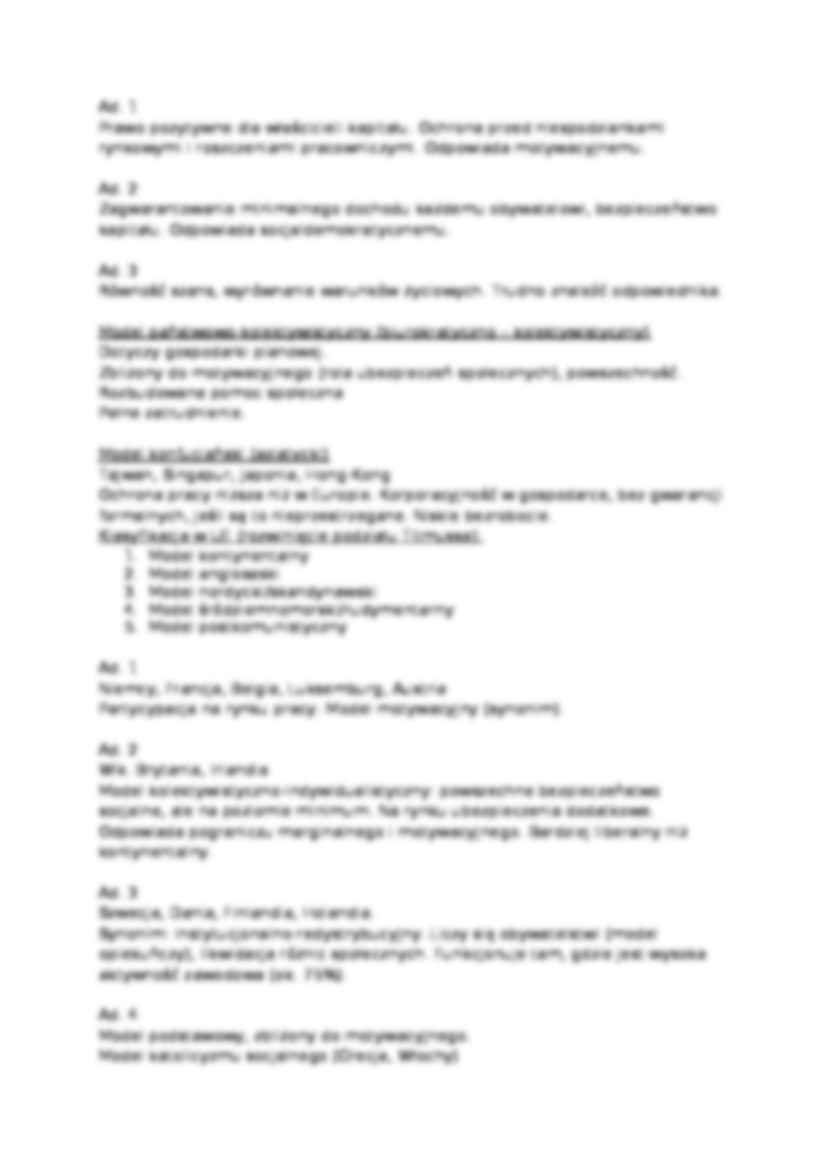 Modele polityki społecznej - Model marginalny  - strona 2