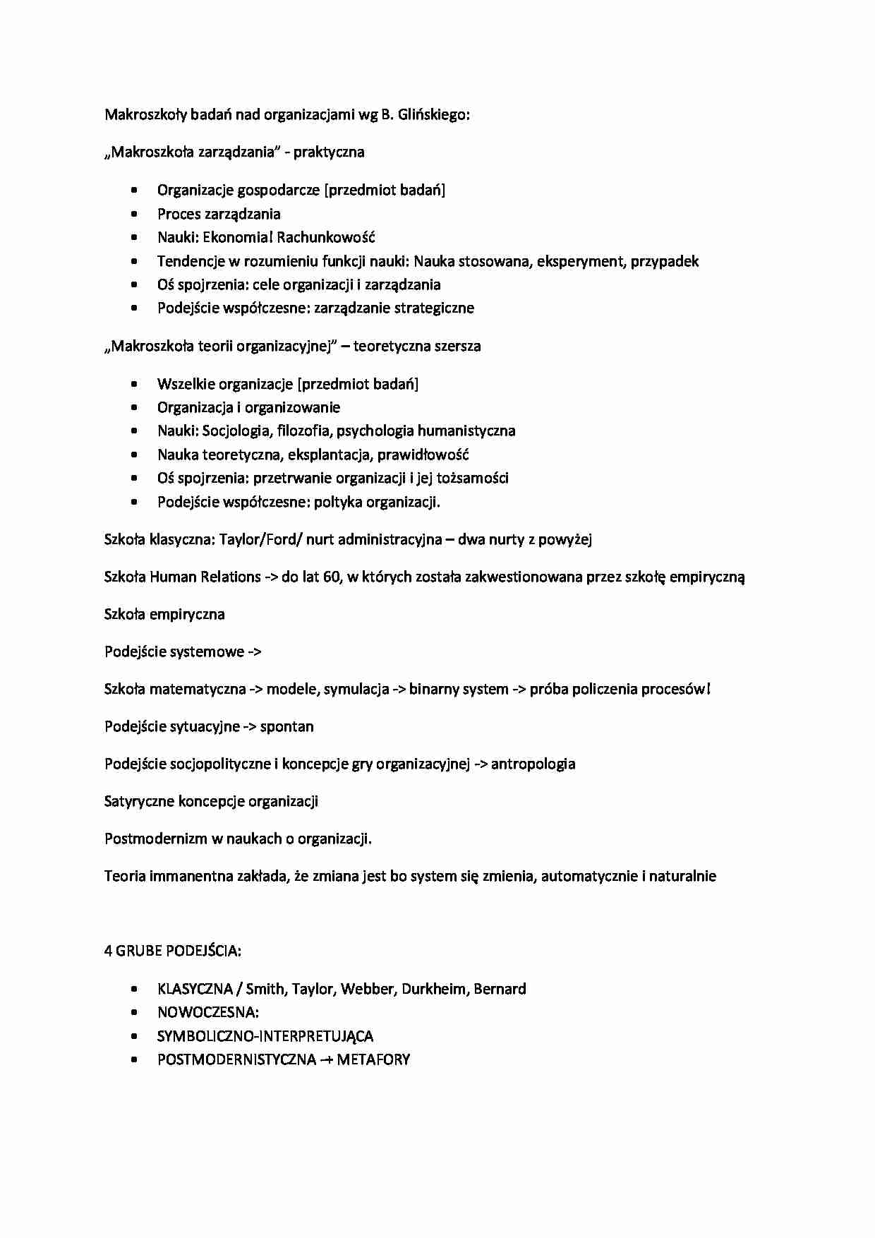 Makroszkoły badań nad organizacjami - strona 1