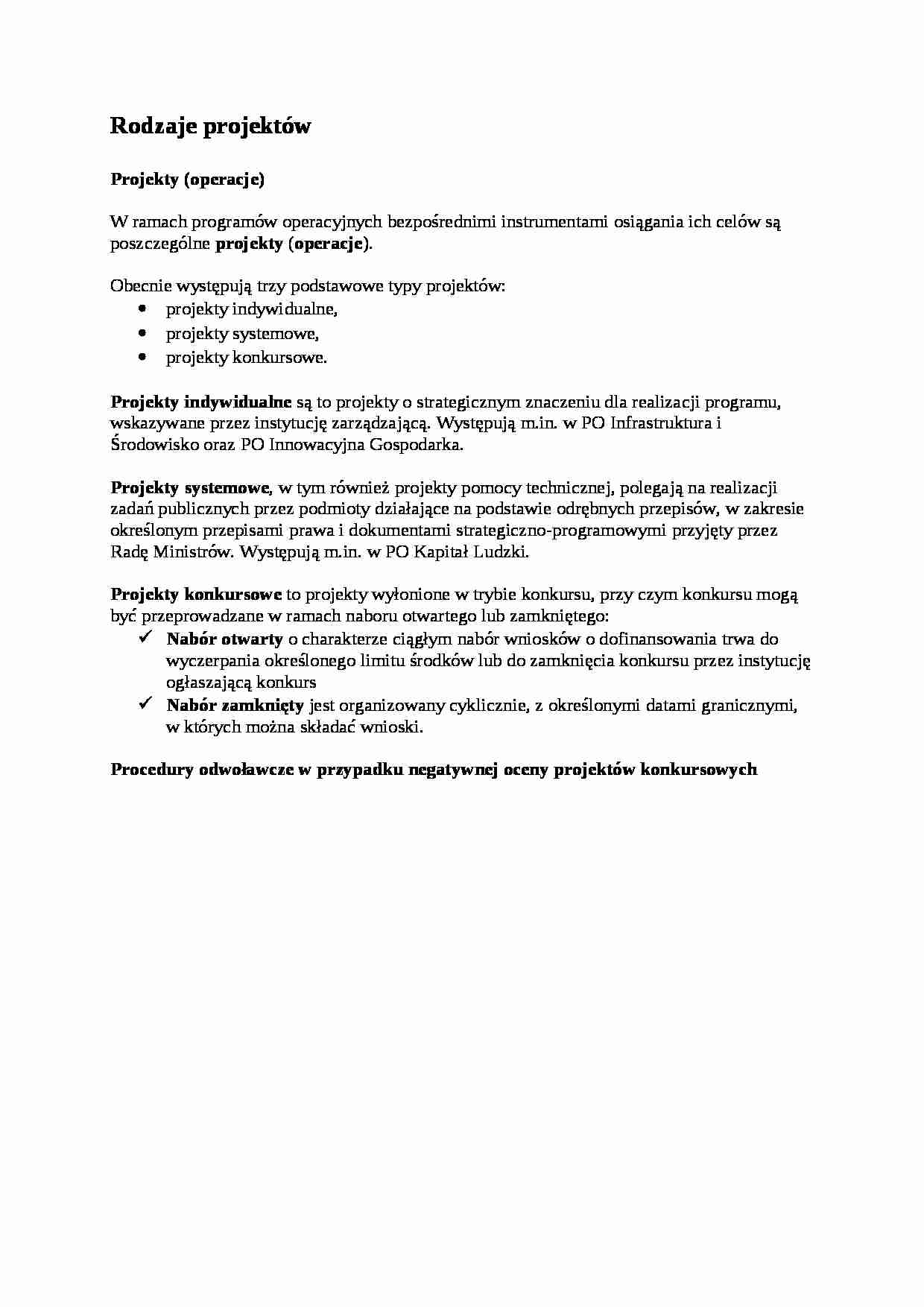 Rodzaje projektów - strona 1