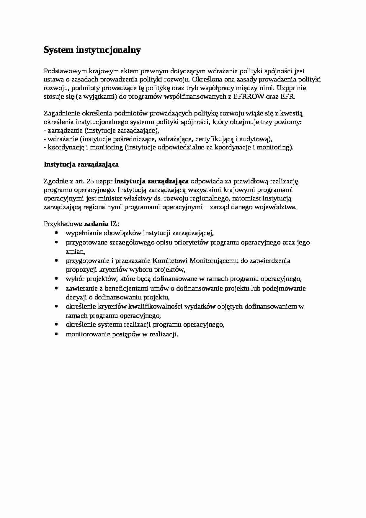 System instytucjonalny - strona 1