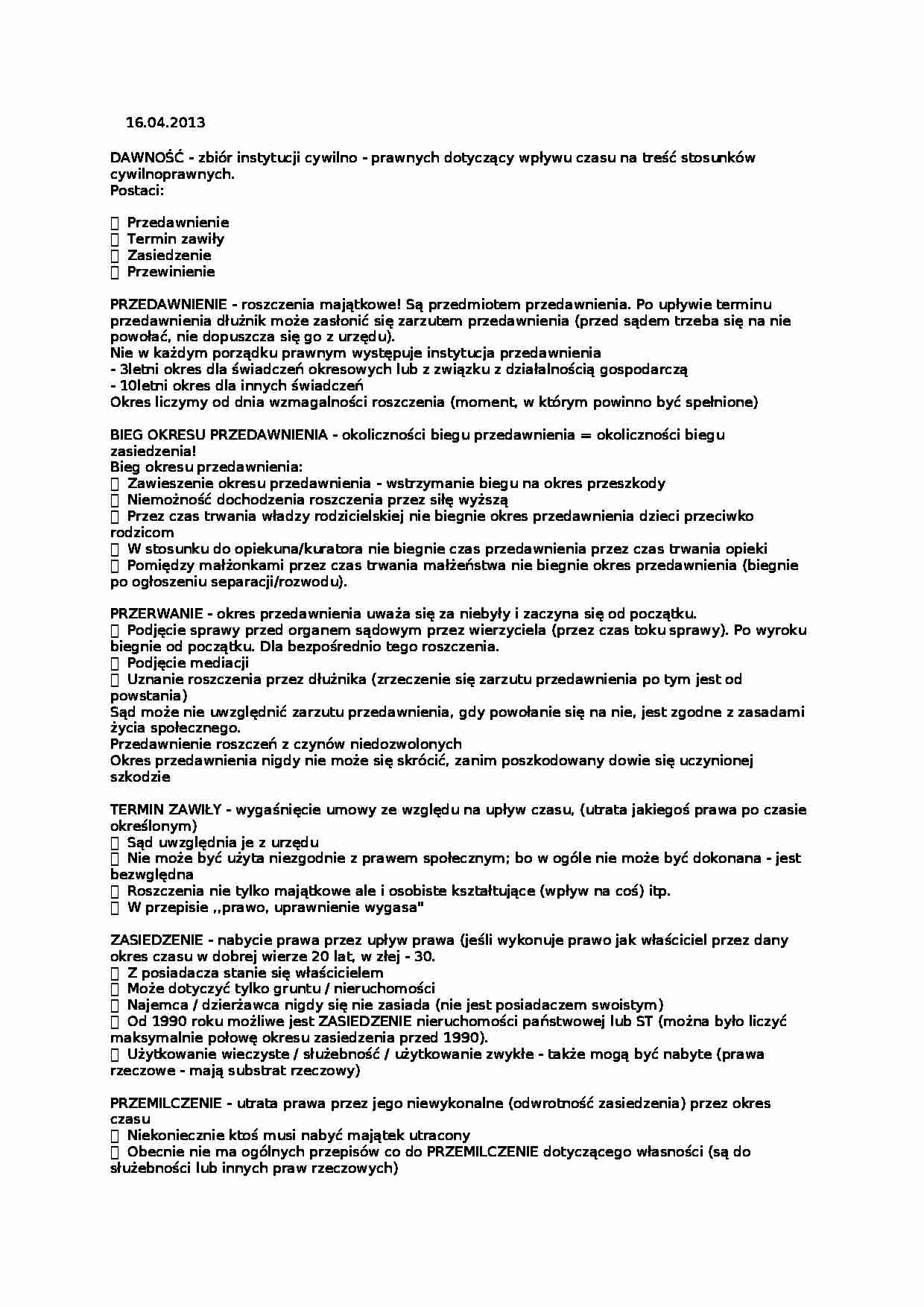 Dawność - Termin zawiły - Zasiedzenie  - strona 1