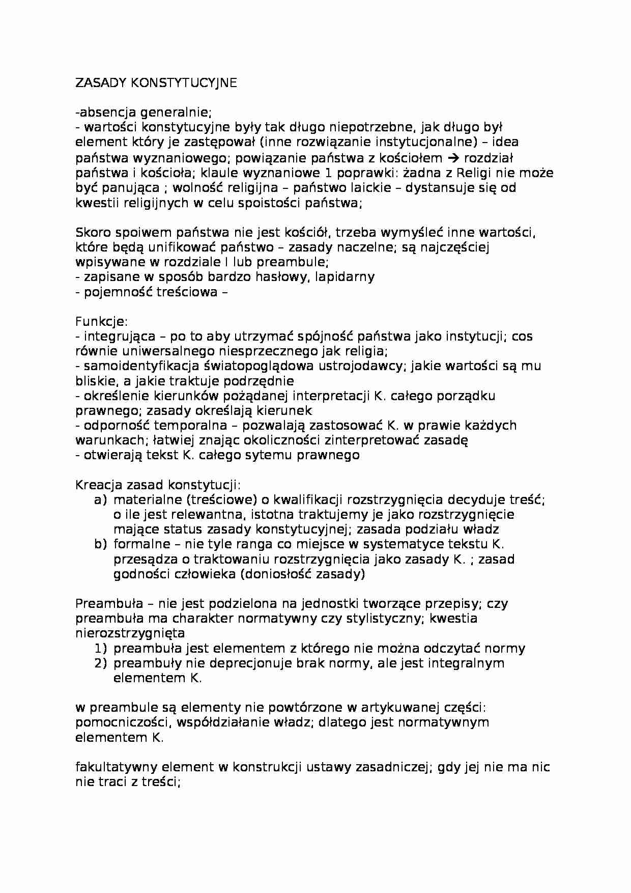 ZASADY KONSTYTUCYJNE - strona 1