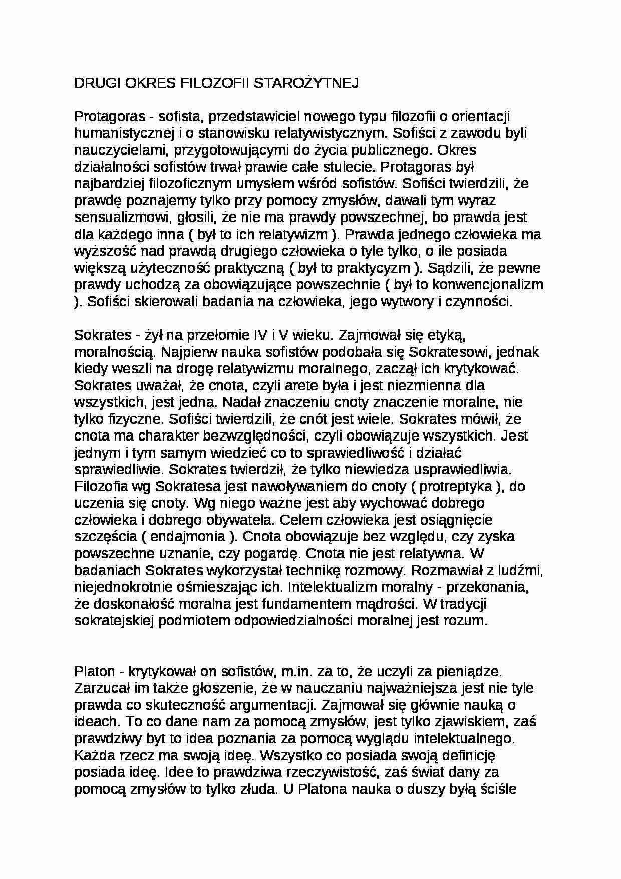 DRUGI OKRES FILOZOFII STAROŻYTNEJ - strona 1