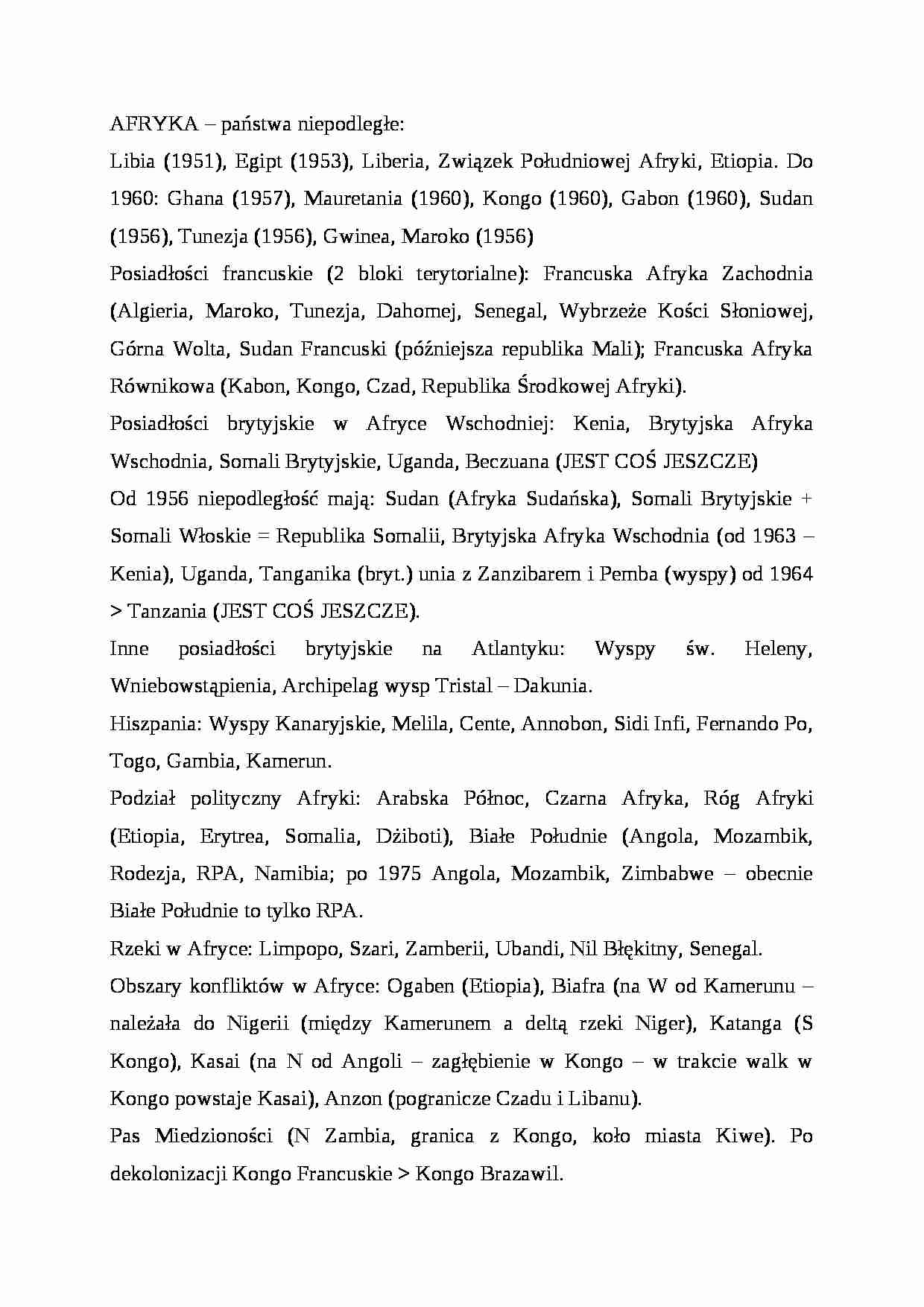 Państwa niepodległe - strona 1