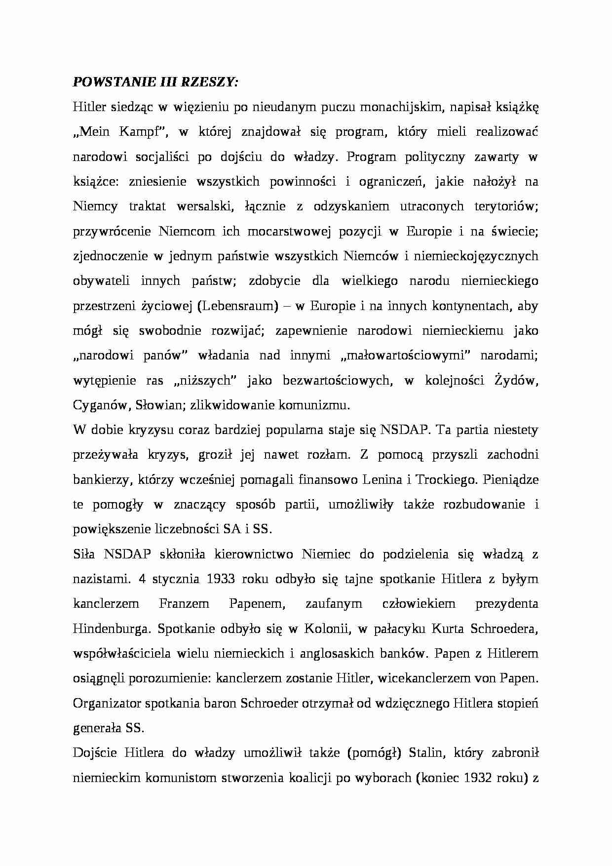 POWSTANIE III RZESZY - strona 1