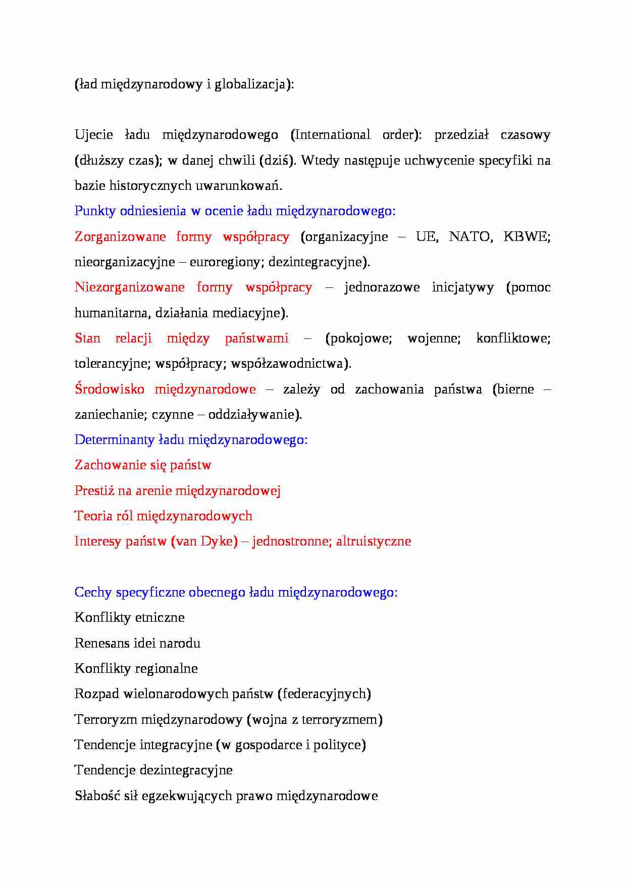 Ład miedzynarodowy i globalizacja - strona 1