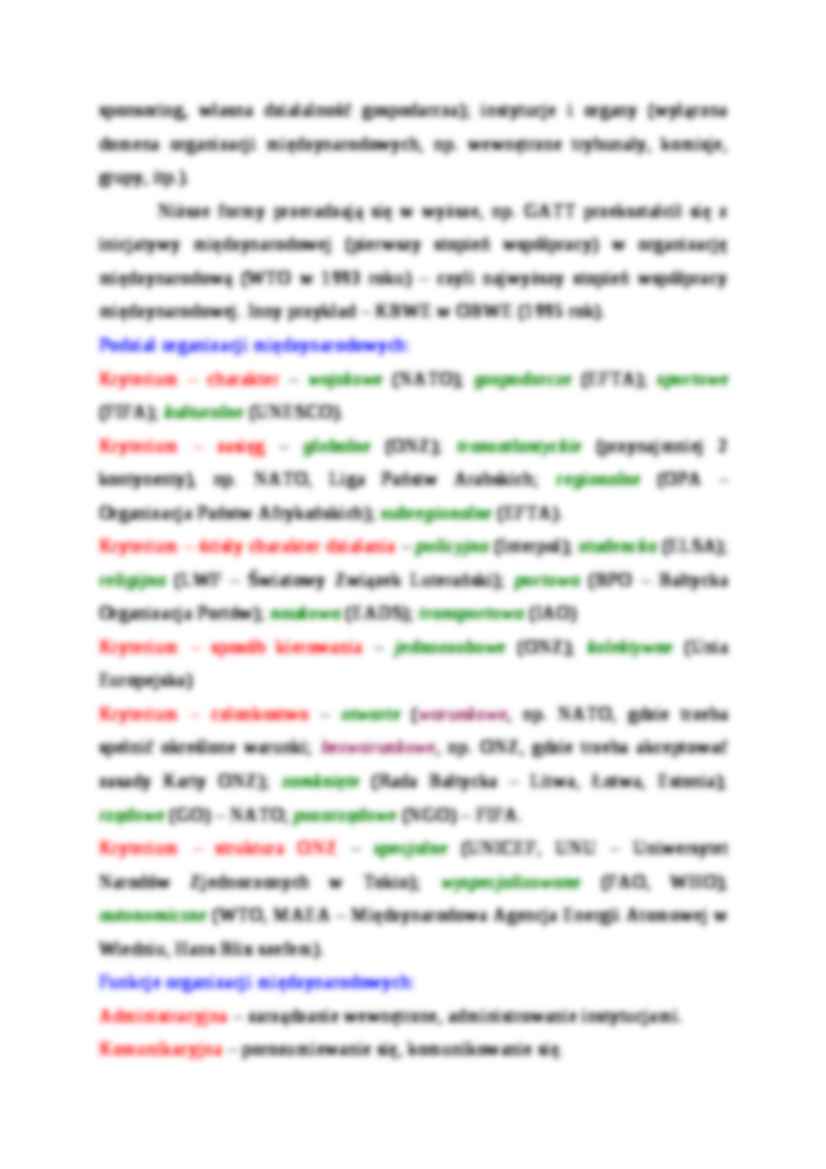 Organizacje międzynarodowe - podział - strona 2