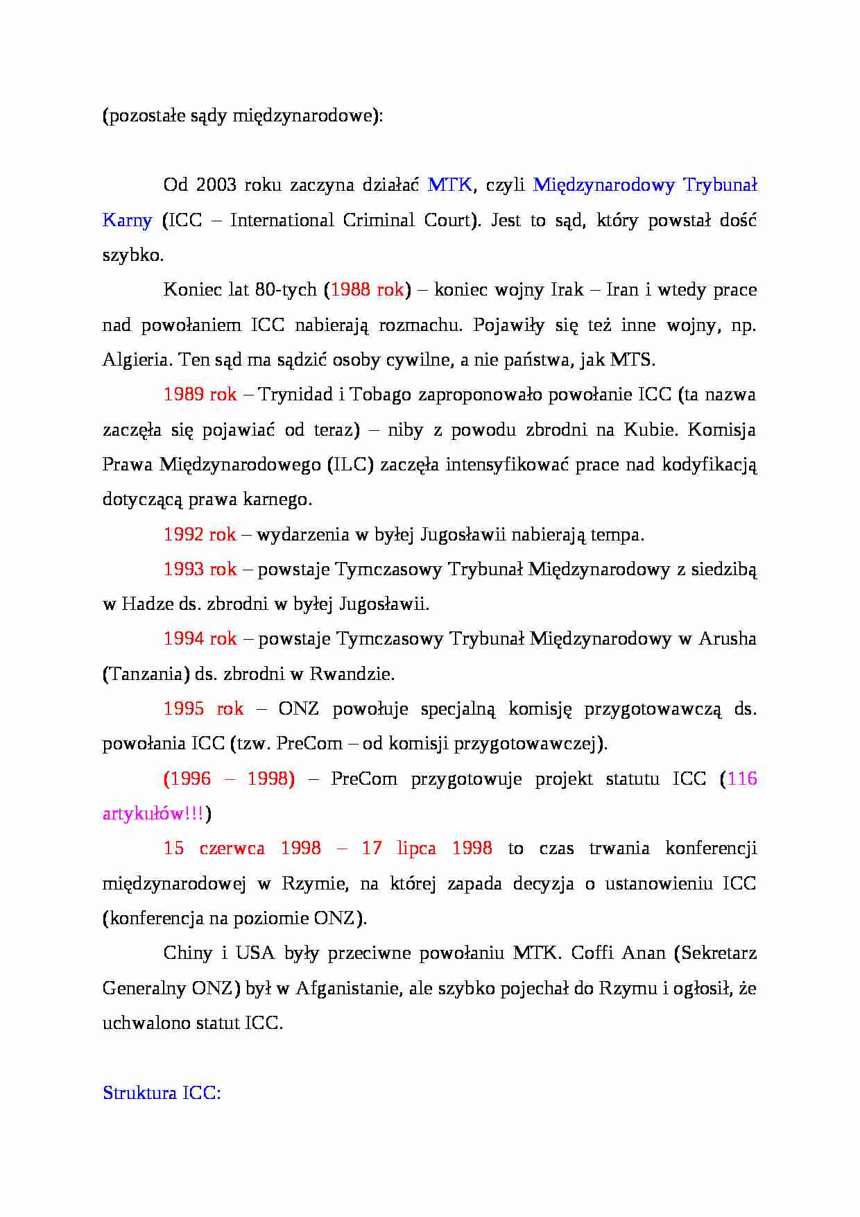 Pozostałe sądy międzynarodowe - strona 1