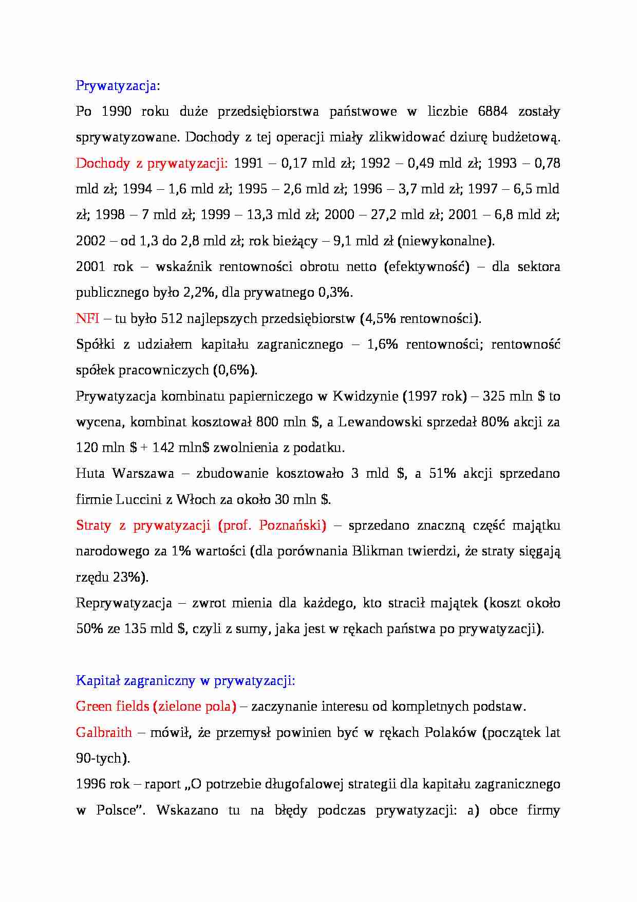 Prywatyzacja - strona 1