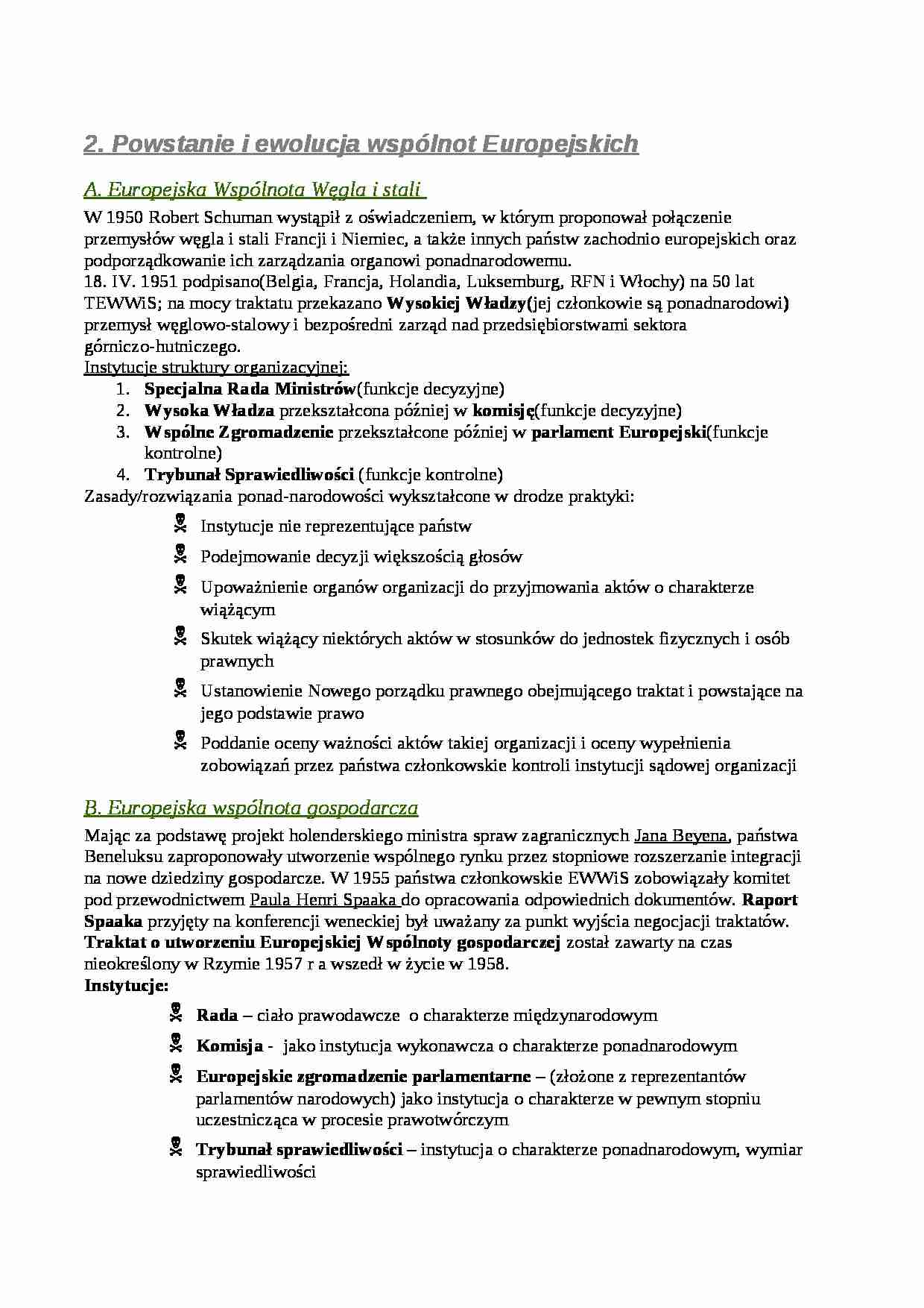 Powstanie i ewolucja Wspólnot Europejskich - strona 1
