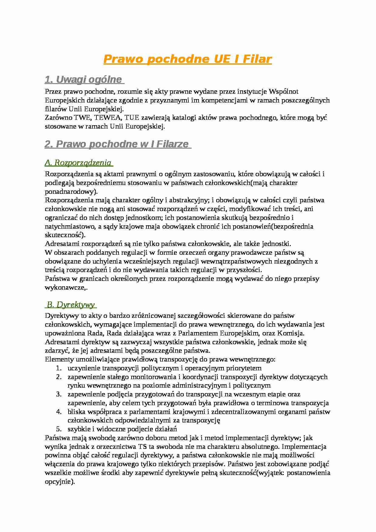 Prawo pochodne UE - strona 1