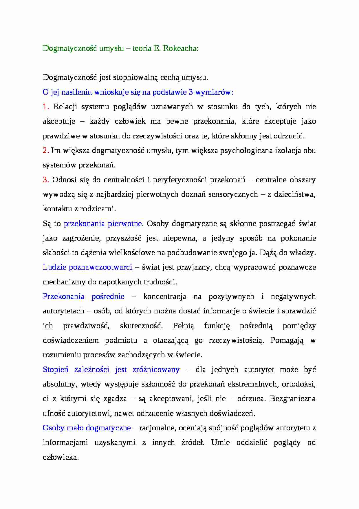 Dogmatyczność umysłu - strona 1