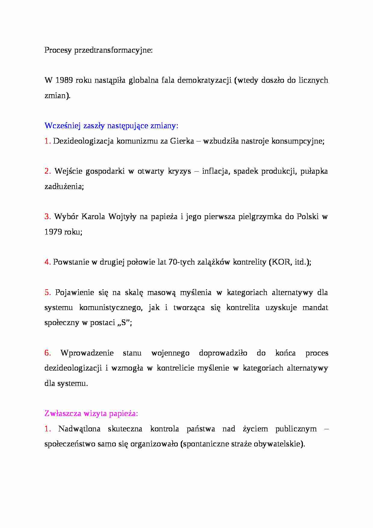 Procesy przedtransformacyjne - strona 1
