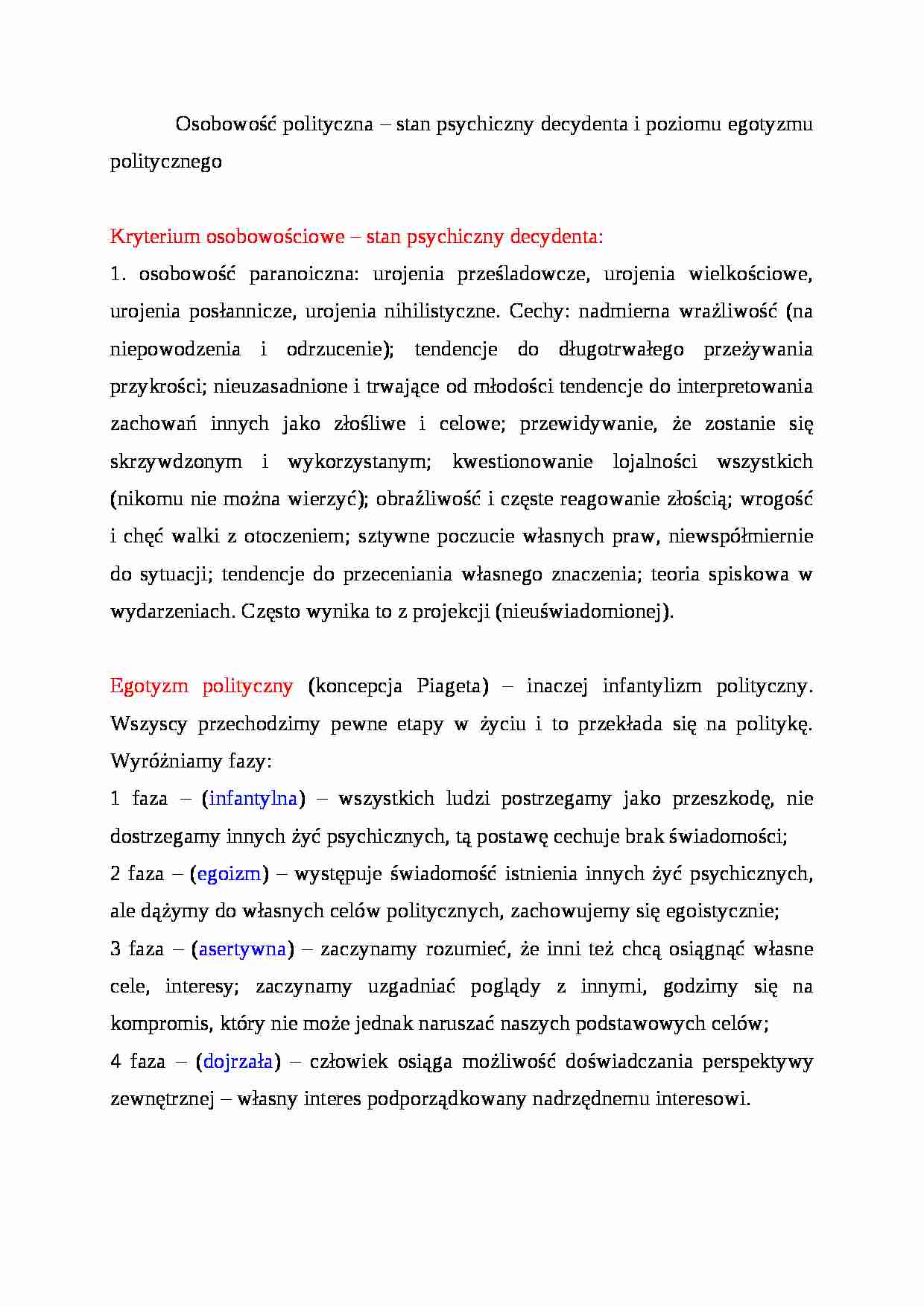 Osobowość polityczna - strona 1