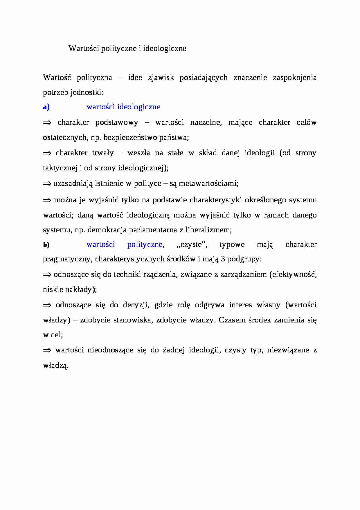 Wartości polityczne i ideologiczne - strona 1