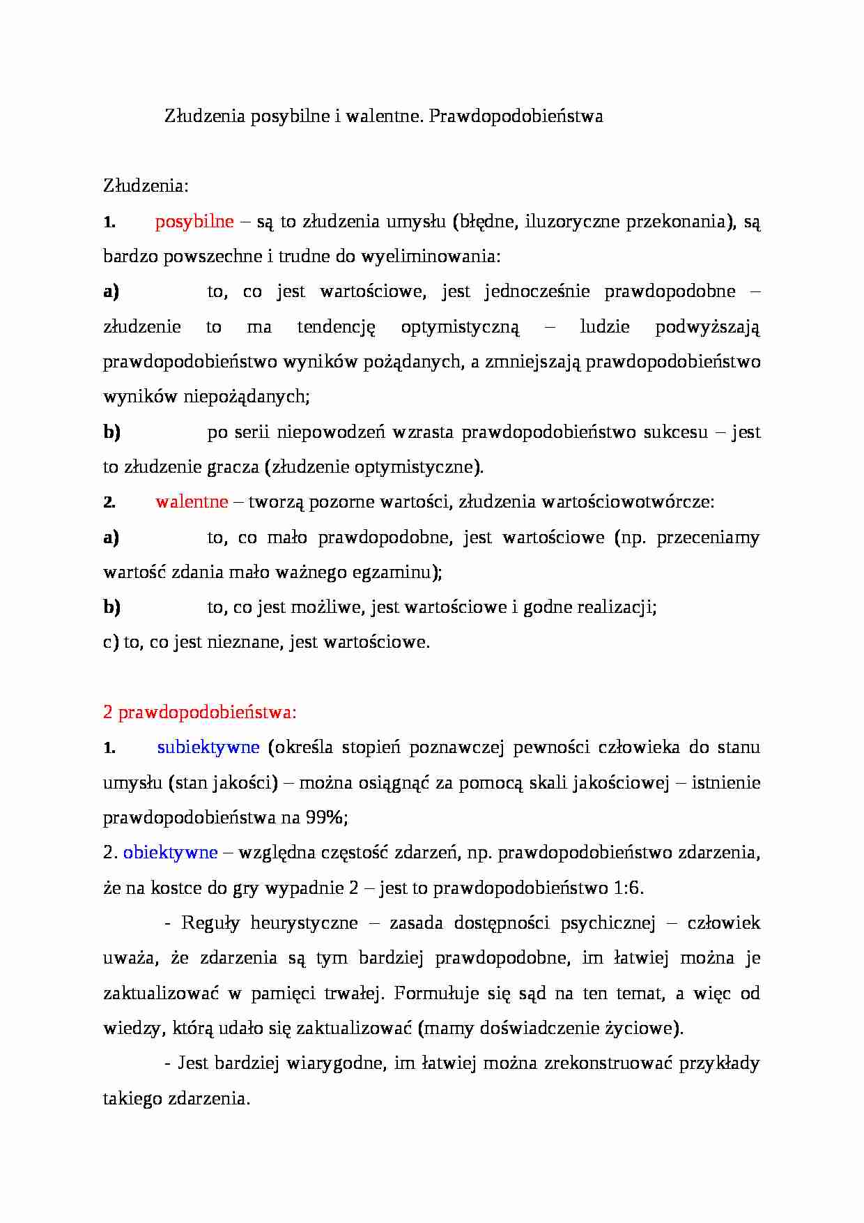 Złudzenia posybilne i walentne - strona 1