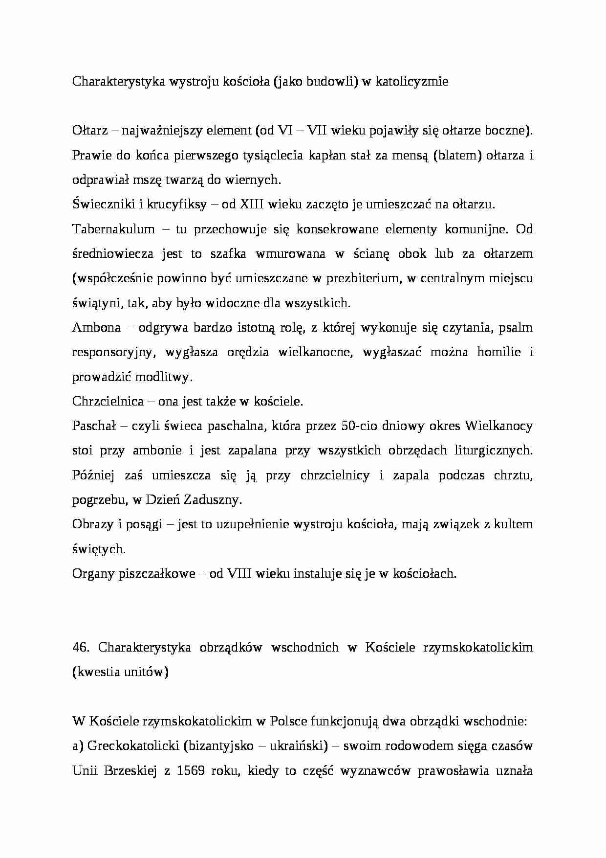 Charakterystyka wystroju kościoła w katolicyzmie - strona 1