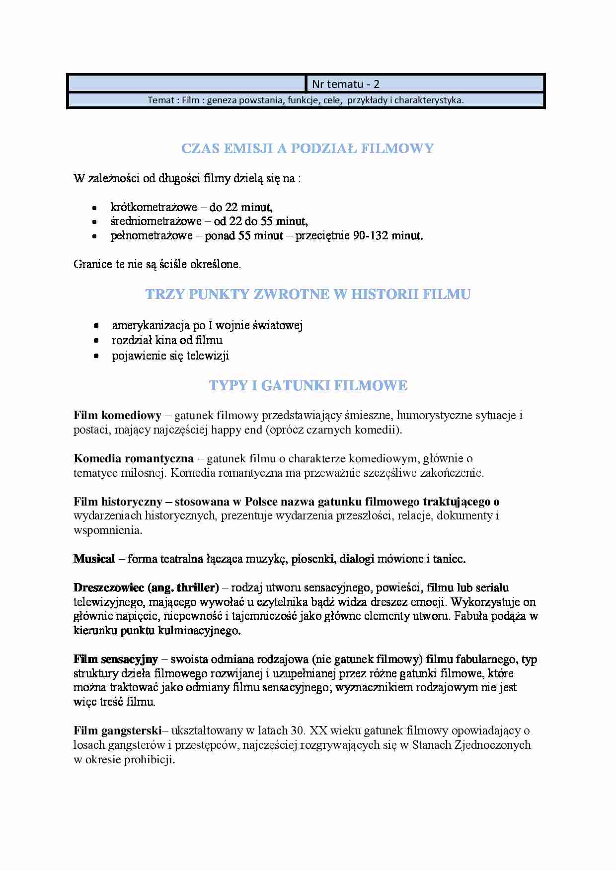 Czas emisji a podział filmowy-opracowanie - strona 1