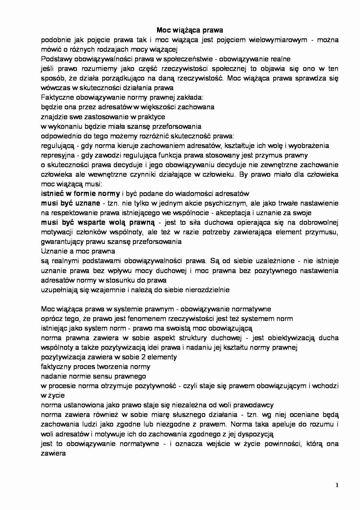 Moc wiążąca prawa - strona 1